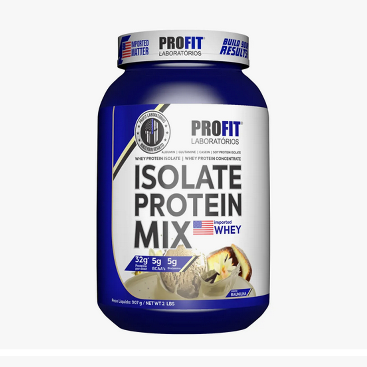 Whey  Protein Mix Isolado BCAA Glutamina Profit Labs - Vários Sabores
