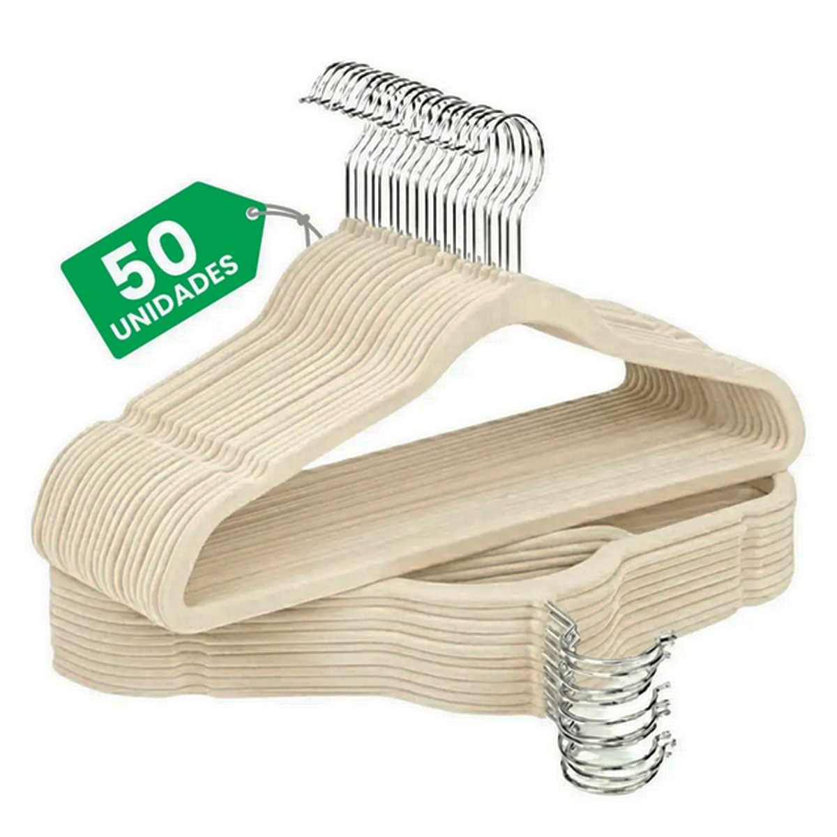 Kit 50 Cabides Veludo De Roupa Antideslizante Slim Adulto 20% OFF