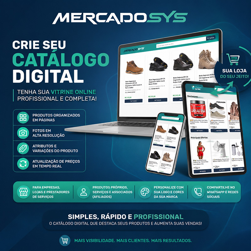 Mercado Sys - Catálogo Digital Profissional